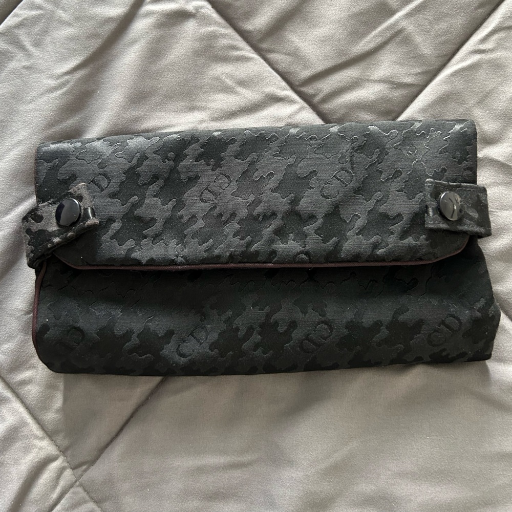 Vintage Christian Dior CD Logo Roll Up Travel Jewelry Bag